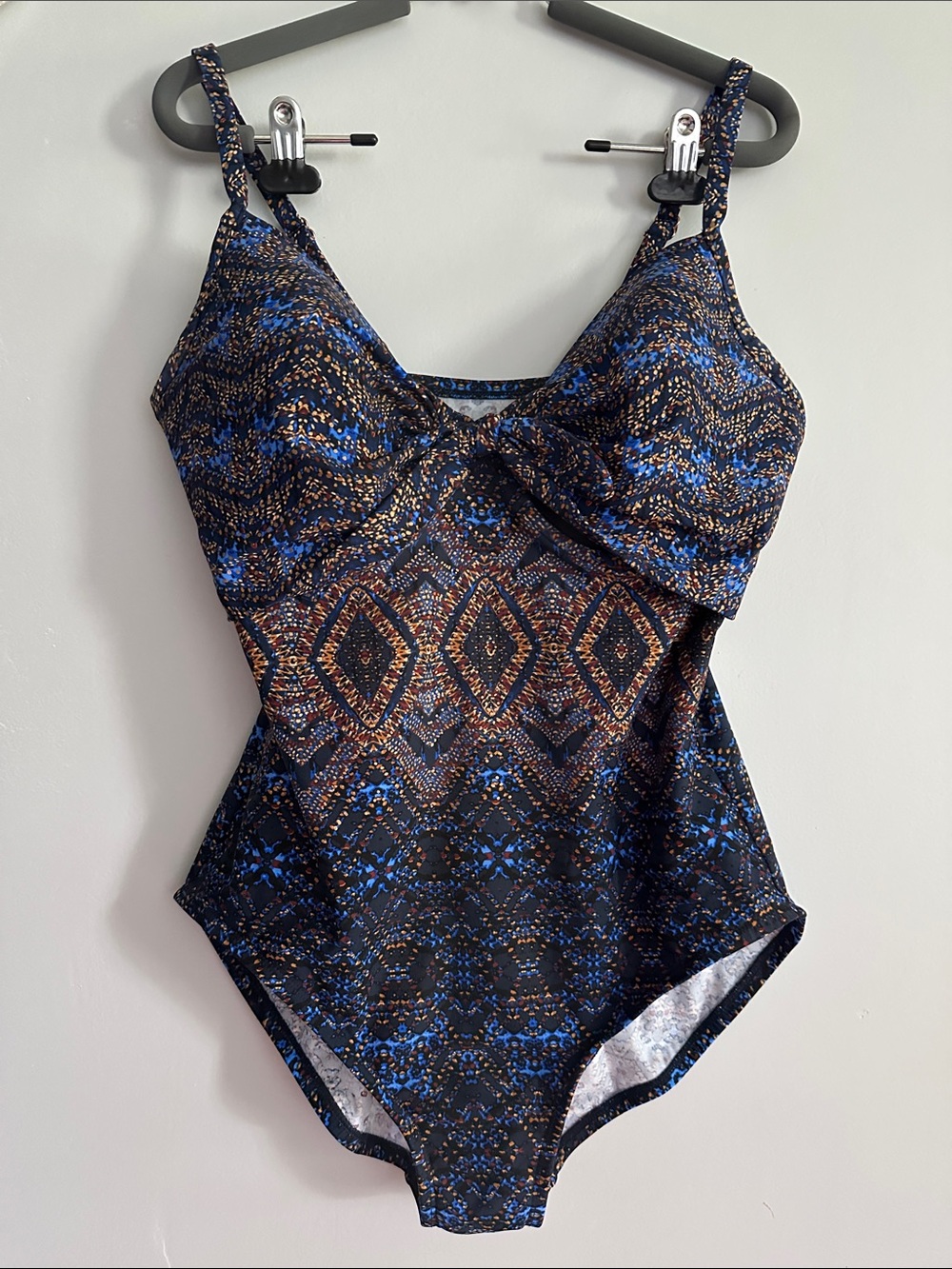 Miraclesuit Blue and Brown One-Piece Swimsuit size 14